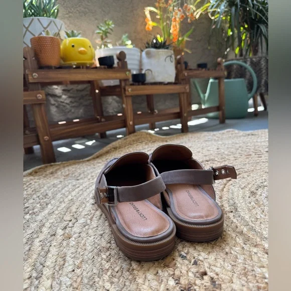 Lucky Brand Brown Slingback Strap Loafers - Picture 2 of 3